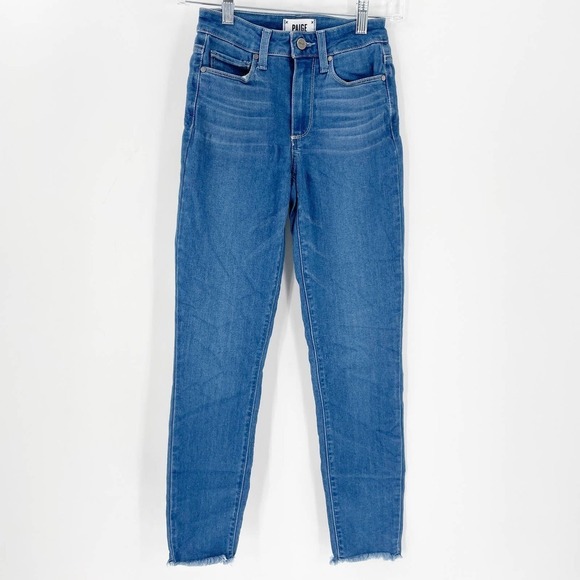 Paige Hoxton Ankle Denim Medium Wash Jeans Blue - Picture 1 of 8